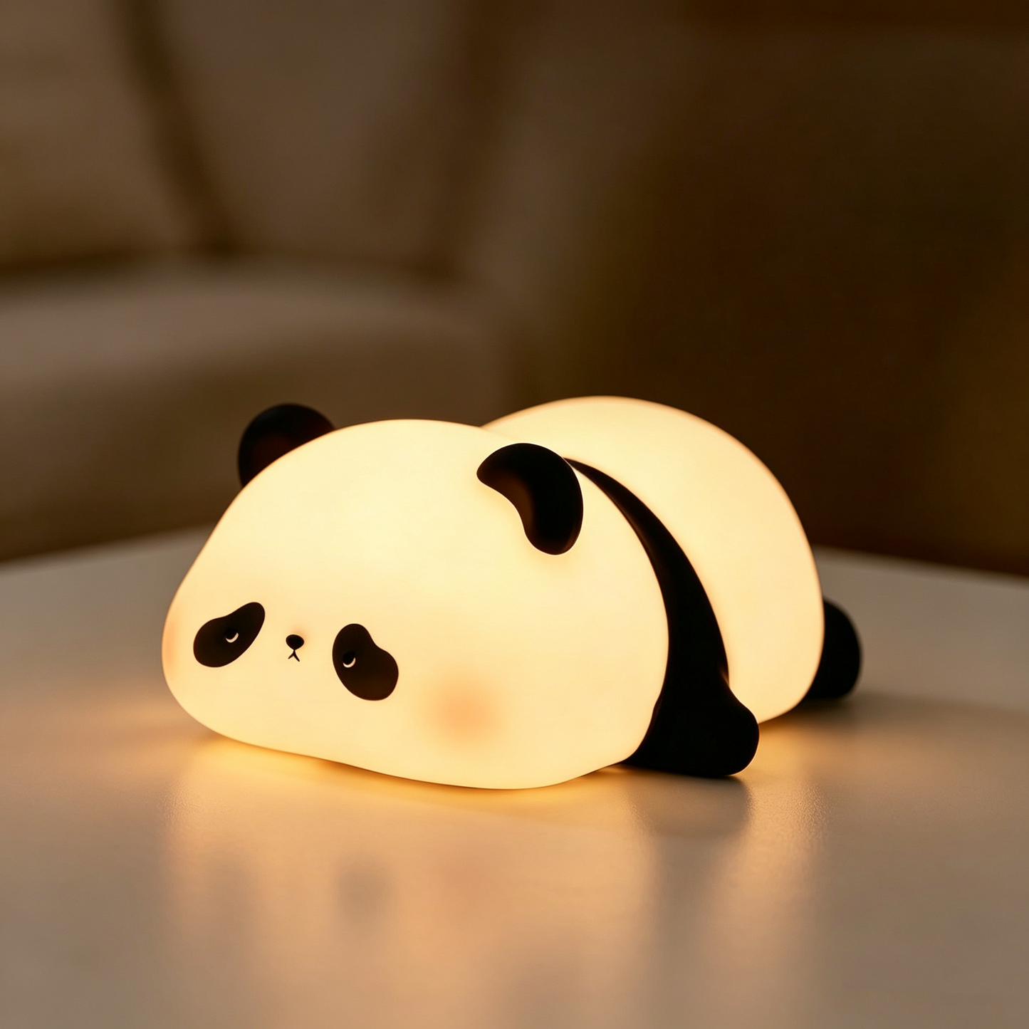 Cute Panda Silicone Night Light, Squishy Tap Control Bedside Lamp, Stress-Relief Nursery Sleeping Light for Kids Girls Gift