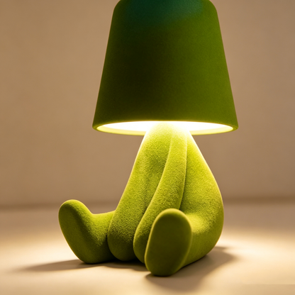 Creative Thinker Table Lamp, Electroplated Little Gold Man Night Light, Art Decor Bedside Mood Lamp for Home Office