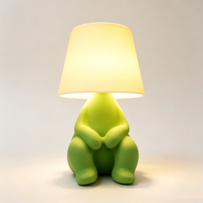 Creative Thinker Table Lamp, Electroplated Little Gold Man Night Light, Art Decor Bedside Mood Lamp for Home Office