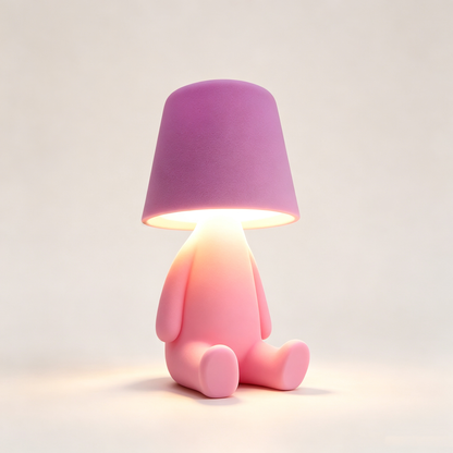 Creative Thinker Table Lamp, Electroplated Little Gold Man Night Light, Art Decor Bedside Mood Lamp for Home Office