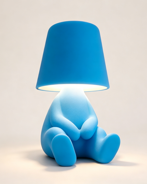 Creative Thinker Table Lamp, Electroplated Little Gold Man Night Light, Art Decor Bedside Mood Lamp for Home Office