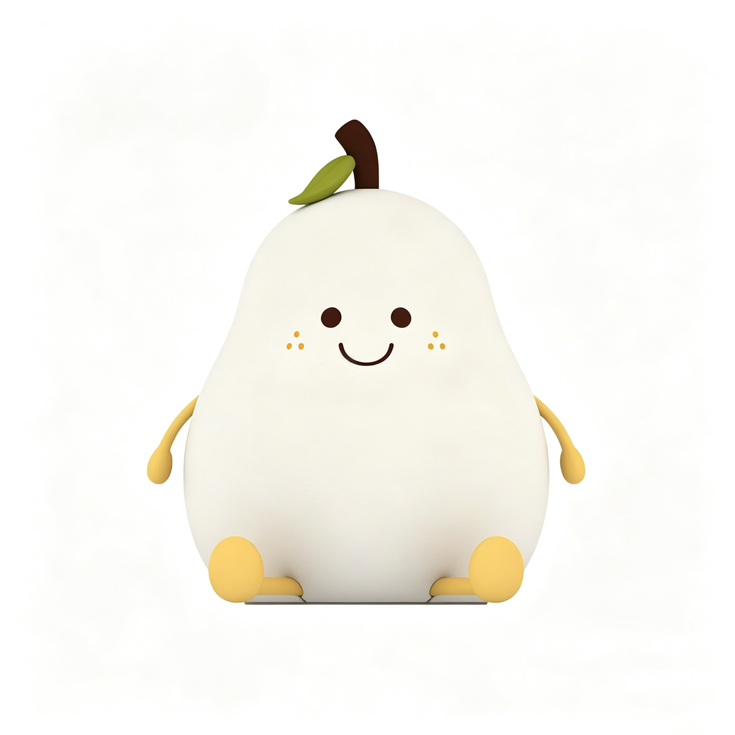 Cute Pear Silicone Night Light, USB Rechargeable Tap Control Bedside Lamp, Color Changing LED Nursery Lamp with Timer