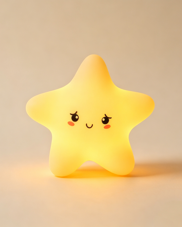 Cute Star Plug-in LED Night Light, Dusk to Dawn Sensor Wall Light, Soft Warm Bedside Lamp for Nursery Kids Bedroom